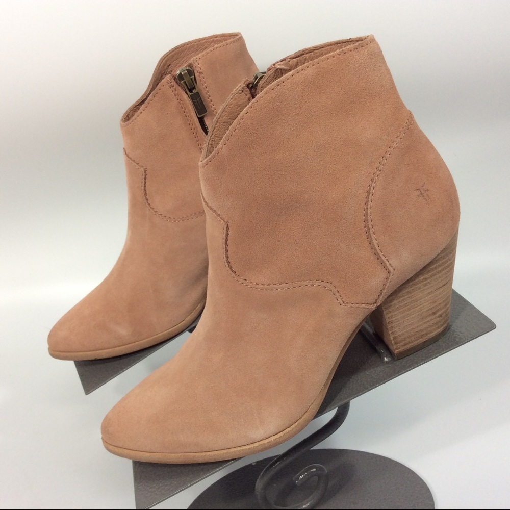 Frye 7M Rory Suede Ankle Boots Dusty Rose